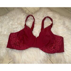 Olga’s Christina 55063 Luxury Lift Lace Bra Unpadded Underwire Womens 38D Red